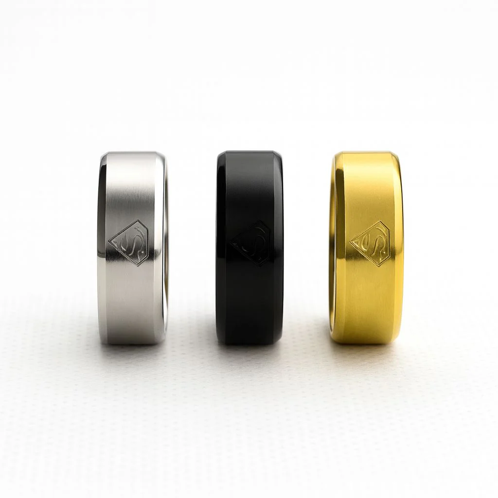 Minimalist Superman Band Ring (golden) - Image 3