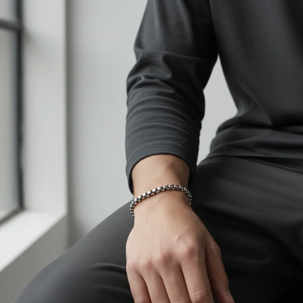 Chrome Box Chain Bracelet - Image 2