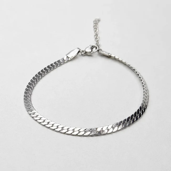 Flattened curb bracelet 2MM