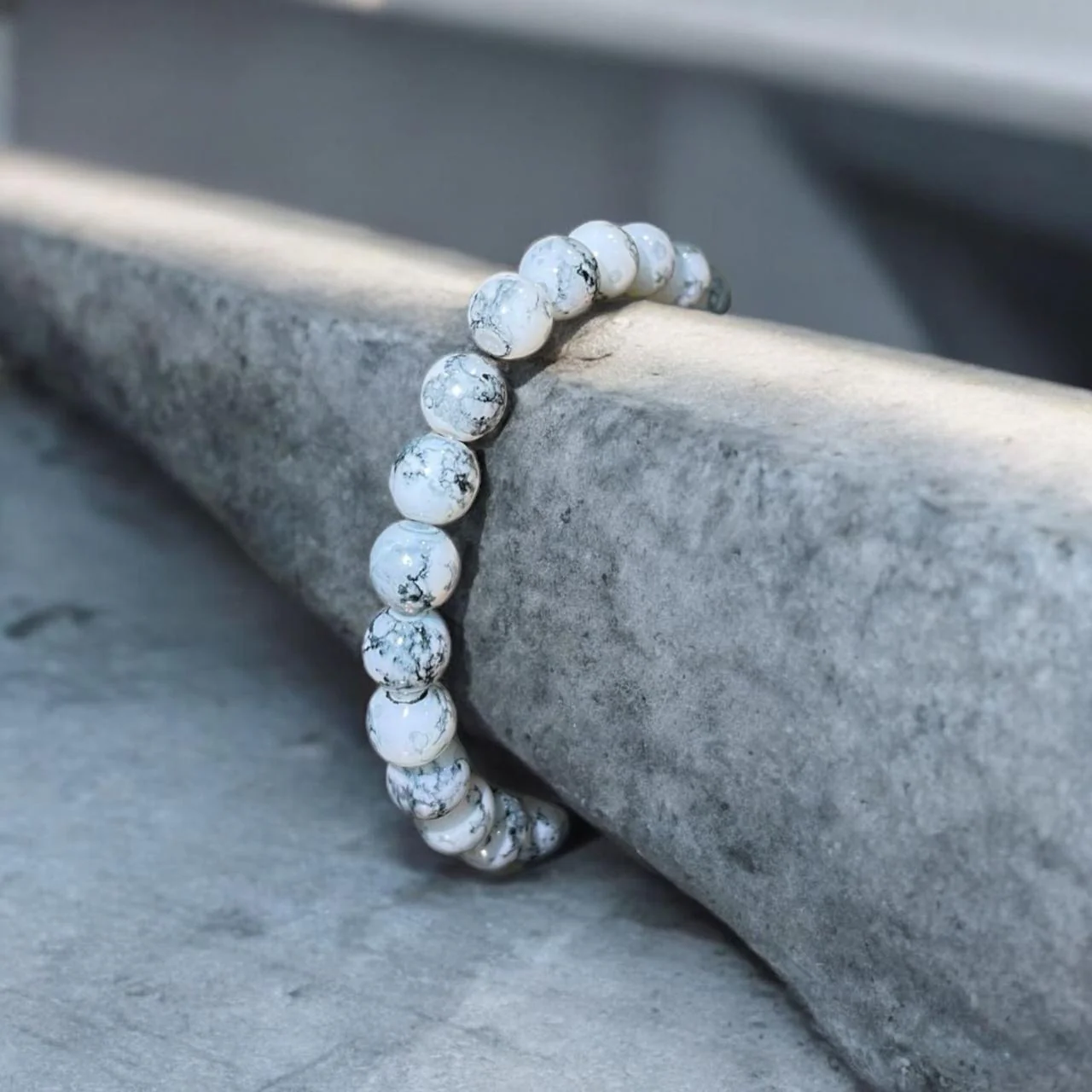 Marbled Onyx Beads Bracelet 2 - Image 4