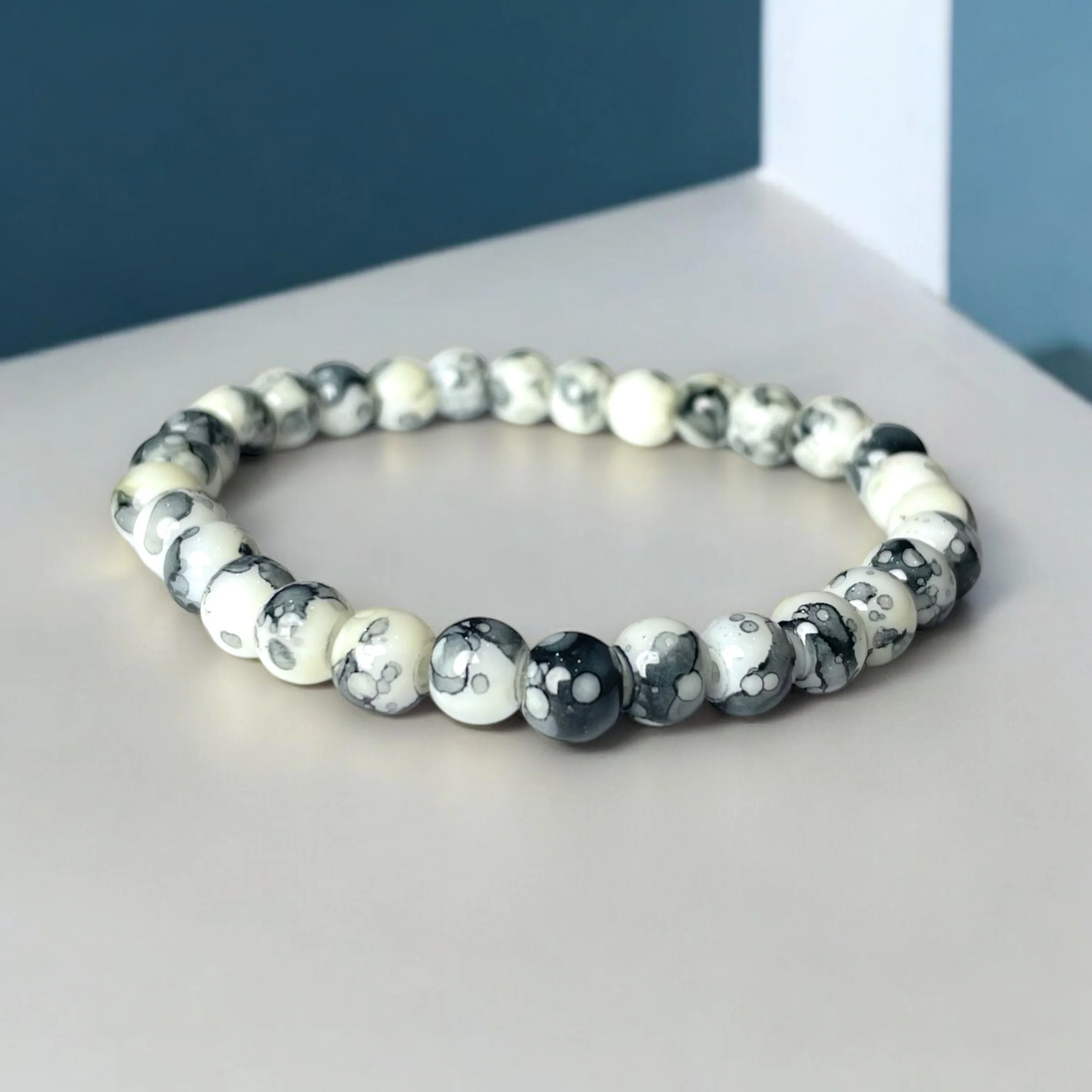 Marbled Onyx Beads Bracelet 2 - Image 6