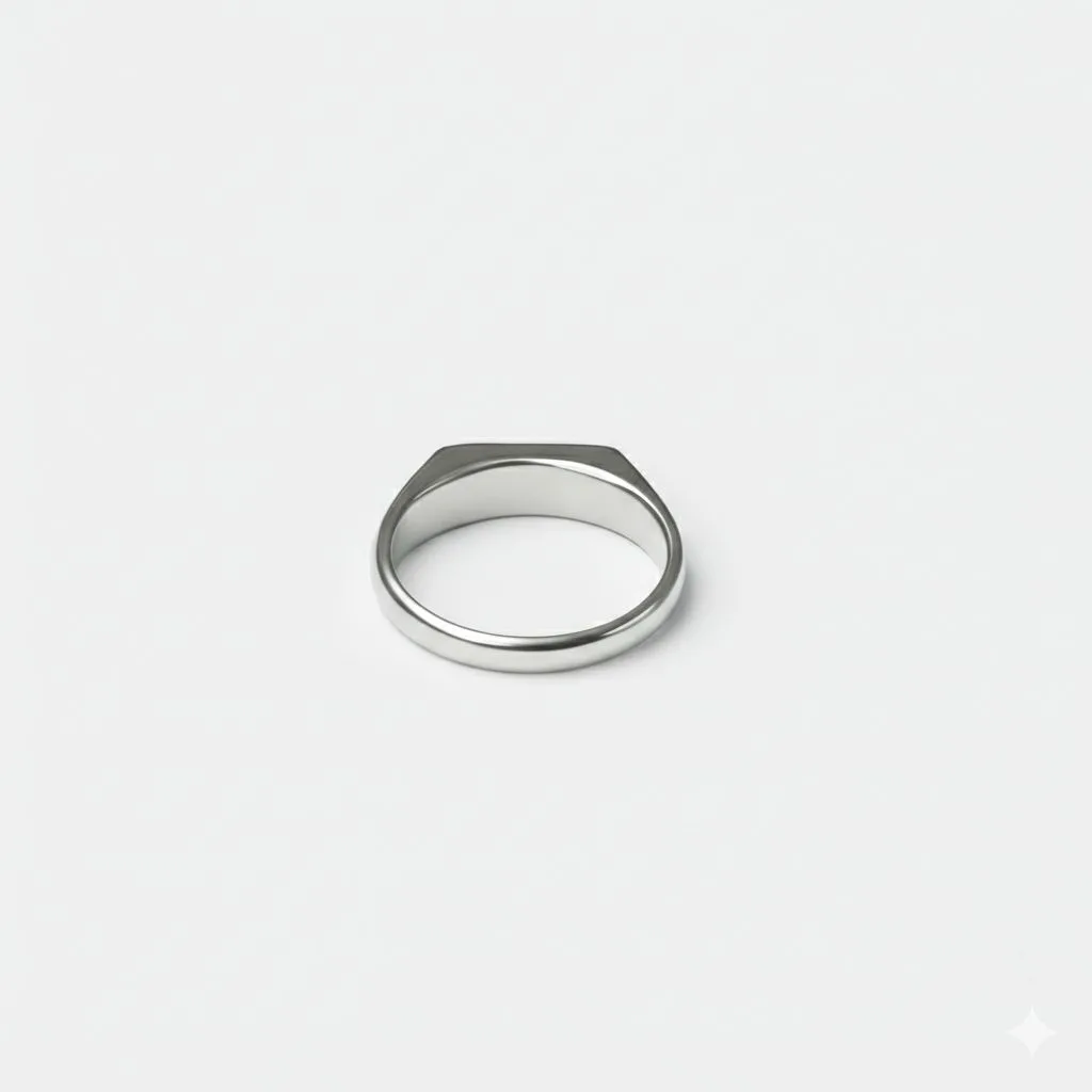 Moonlight Silver Signet Ring - Image 5