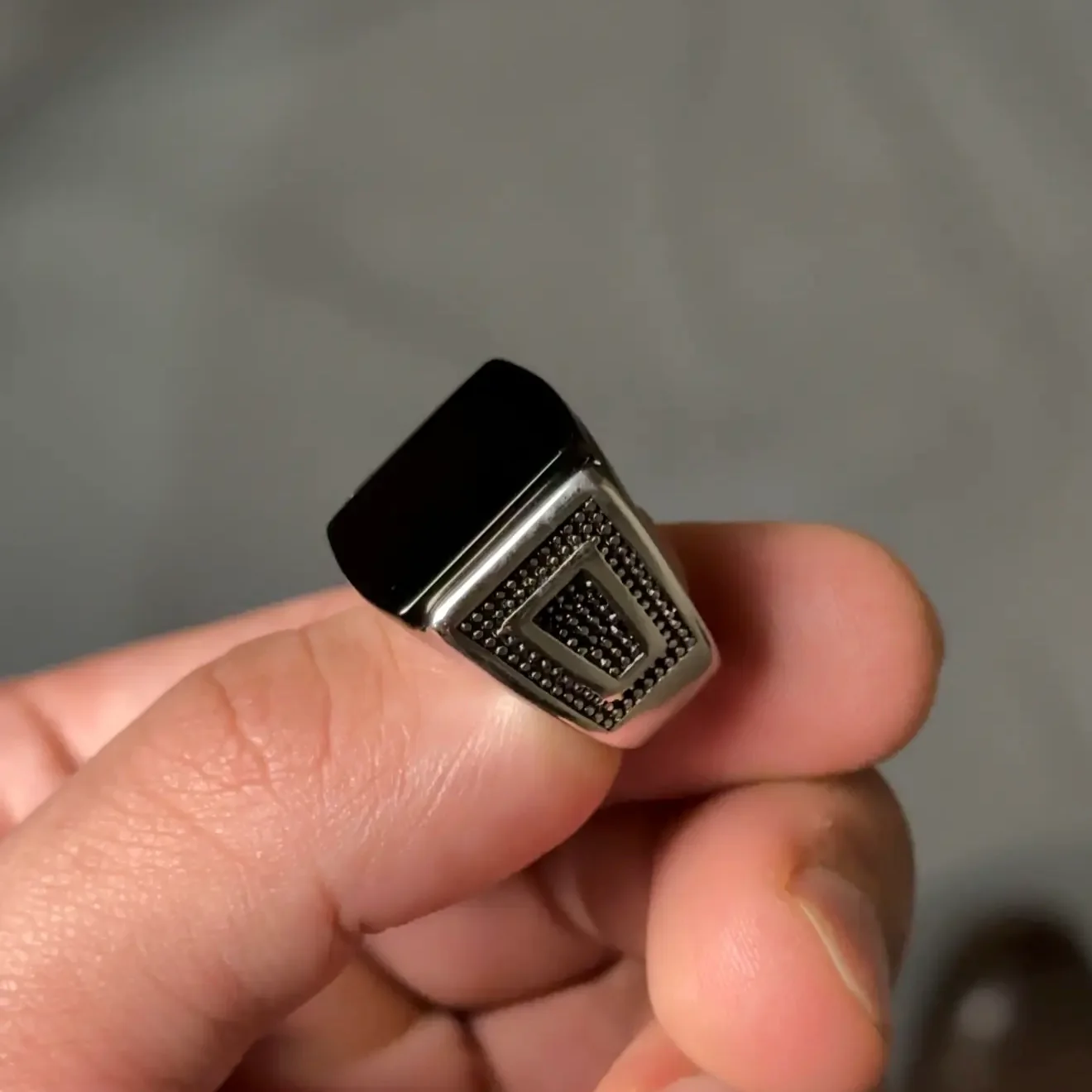 Onyx Square Sterling Ring - Image 7