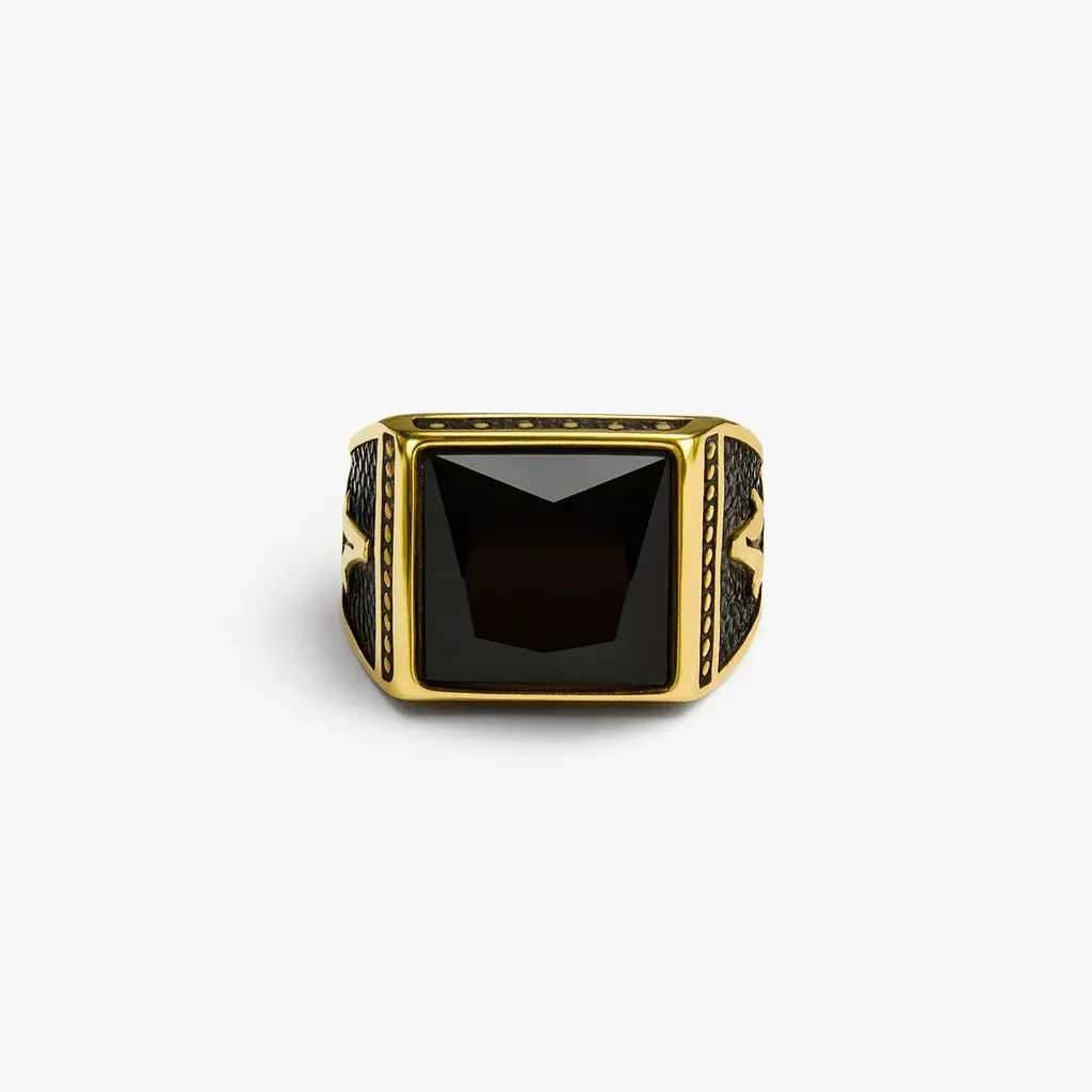 The Black Obsidian Ring (gold) - Image 2